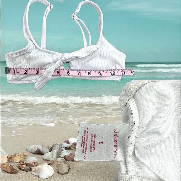 Xhilaration Swimwear l White Bathing Suit/Bikini Top l Adjustable l Small l EUC - Picture 4 of 8